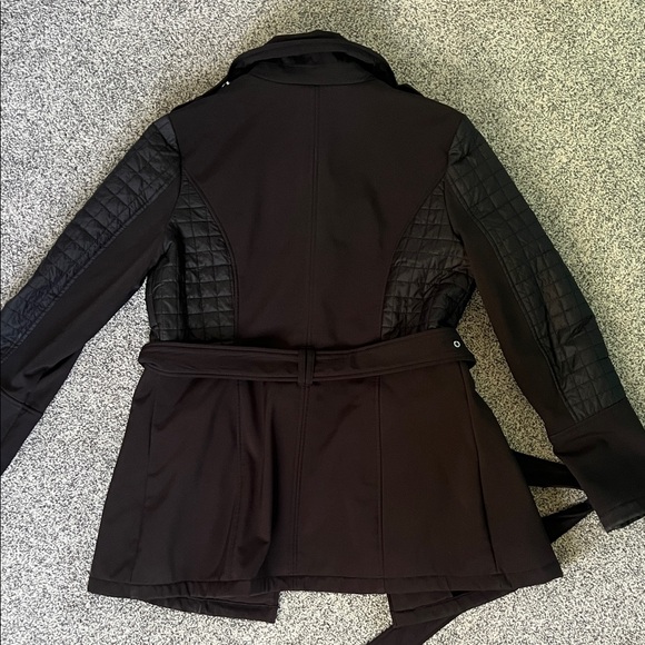 Michael Kors Black Belted Jacket with Quilted Sleeves - Picture 5 of 5